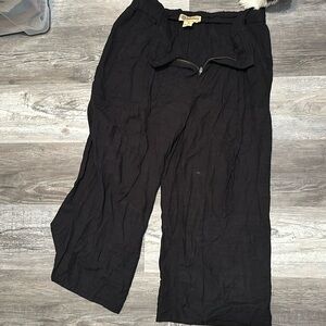 Democracy high rise wide leg midi linen pants